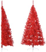 vidaXL Kunstkerstboom met standaard half 210 cm PVC rood