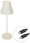 Retro tafellamp off-white oplaadbaar IP44 - Granny