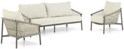 Stoel en Bank Loungeset 5 personen Aluminium/rope Taupe 4 Seasons Outdoor Allora
