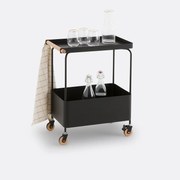 Opbergrek op wieltjes, in zwart staal, Elkim