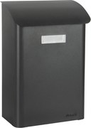 Practo Garden brievenbus Leeds zwart - in gelakt staal - 15x27x42cm - RAL 7020 MAT