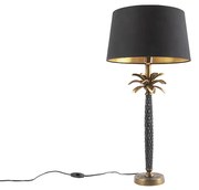 Art Deco tafellamp brons met zwarte kap 35 cm - Areka Art Deco E27 rond Binnenverlichting Lamp
