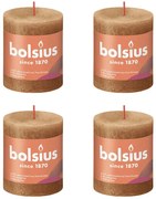 Bolsius Stompkaarsen Shine 4 st rustiek 80x68 mm spice brown