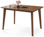 ROXY noten naturel, 120cm/80cm - RETRO KEUKEN-/DININGTAFEL - rechthoekige houten tafel