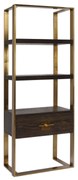 Kare Design Osaka Open Wandkast Messing Met Hout - 82.4x45x210cm.