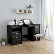 vidaXL Bureau 140x50x76 cm spaanplaat hoogglans zwart