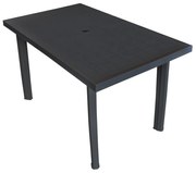 vidaXL Tuintafel 126x76x72 cm kunststof antraciet