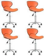 vidaXL Eetkamerstoelen draaibaar 4 st kunstleer oranje