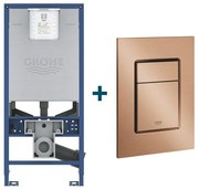 GROHE Rapid SLX inbouwreservoir met frame inclusief GROHE Skate cosmopolitan bedieningsplaat Geborsteld Warm Sunset sw242316/sw336186