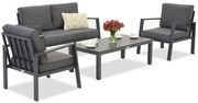 Zakintos Coffee 4 antraciet aluminium set Garden Point
