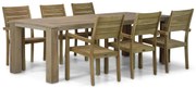 Tuinset 6 personen 240 cm Teak Naturel teak Garden Collections Liverpool/Brighton