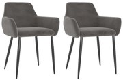 vidaXL Eetkamerstoelen 2 st fluweel donkergrijs