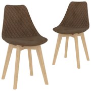 vidaXL Eetkamerstoelen 2 st fluweel bruin