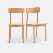 Set van 2 stoelen in massief beukenhout, Jodi