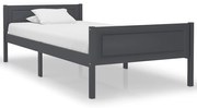 vidaXL Bedframe massief grenenhout grijs 100x200 cm