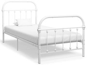 vidaXL Bedframe metaal wit 90x200 cm