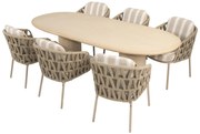4 Seasons Outdoor Beverly tuinset met Hampton tafel 240 cm Tuinset   beige weerbestendig