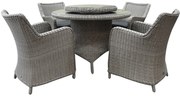 Bilbao Riccione dining tuinset 110 cm rond 6-delig grijs