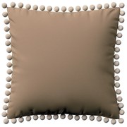 Dekoria Kussenhoes Wera met pompons, beige 45 x 45 cm