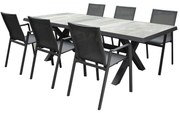 New Valley New Delhi dining tuinset 224x103xH74 cm 7 delig kruispoot