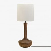 Tafellamp In Sintra Mangohout Donker Handvat Hout & Wit Ø30 Cm - ↑30 Cm Arlina - Sklum