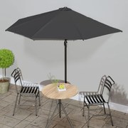 vidaXL Balkonparasol half met aluminium paal 300x150 cm antraciet