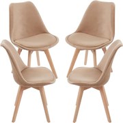 Set 4 Synk Fluwelen Stoelen