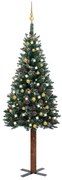 vidaXL Kerstboom met LED's en kerstballen smal 180 cm groen