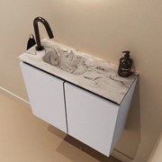 Mondiaz Ture DLux toiletmeubel 60cm cale met wastafel glace links met kraangat