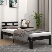 vidaXL Bedframe massief hout zwart 90x190 cm 3FT Single