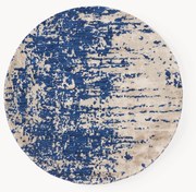 Rond wollen vloerkleed Cynthia met abstract patroon, handgeweven