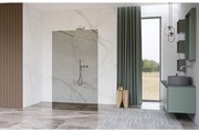 Fortifura Galeria Vrijstaande Inloopdouche - 160x200cm - Rookglas - antikalk - 8mm veiligheidsglas - wandsteunen - Chroom SW927766 2x/SW797942