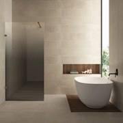 Mueller Bronzo profielloze inloopdouche links 80cm met spiegelrook naar helder glas brons geborsteld