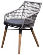 Ribe dining tuinstoel rope teak poten