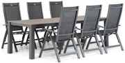 Tuinset 6 personen 240 cm Aluminium/Textileen /Aluminium/textileen Grijs Hartman Royal