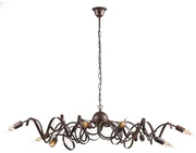 Eettafel / Eetkamer Landelijke kroonluchter bruin 10-lichts - Ricciolo Klassiek / Antiek, Landelijk / Rustiek E14 ovaal Binnenverlichting Lamp