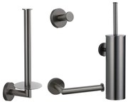 Saniclear Iron toilet accessoiresset 4-delig verouderd ijzer - gunmetal