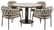 Taste by 4 Seasons Calma tuinset terre met Sarah tafel 120 cm Tuinstoel bruin weerbestendig