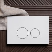 Qeramiq Push metalen drukplaat mat wit met ronde knoppen voor o.a. UP320 inbouwreservoir