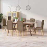 vidaXL Eetkamerstoelen 6 st stof taupe