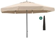 + 10% kassakorting | Parasol Shadowline Java | Inclusief hoes | Rond | 500cm | Met draaihendel | Bruin | Kees Smit Tuinmeubelen