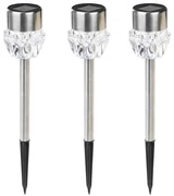 HI Padverlichting solar LED 3 st kristal