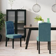 vidaXL Eetkamerstoelen 2 st fluweel blauw