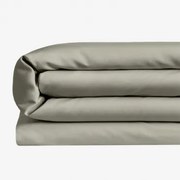 Sampras Satijnen Dekbedovertrek Met 300 Draden Per Inch Groen – Khaki & Bed 135/140cm (220 X 220 Cm) - Sklum