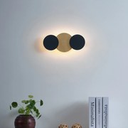 Moderne wandlamp zwart met goud incl. LED 3-staps dimbaar 3-lichts - Sunrise 3 Modern rond Binnenverlichting Lamp