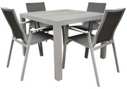 New Valley Fresno dining tuinset 100x100xH74 cm 5 delig aluminium wit