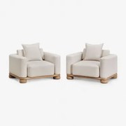 2-pack Acacia Houten Fauteuils Ioanis Lichte Acaciekleur - Sklum