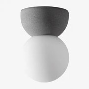 Plafondlamp Van Beton Met Glazen Bol Bublik Antraciet Grijs - Sklum