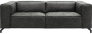 Goossens Bank Calvin grijs, micro leer, 3-zits, modern design
