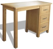 vidaXL Bureau met 3 lades 106x40x75 cm massief eikenhout